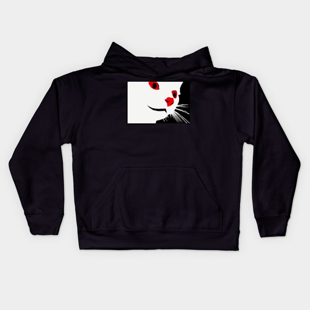 cute cat Kids Hoodie by Flossy